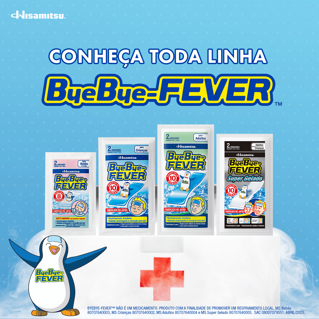 Adesivo Para Alívio Da Febre Hisamitsu Bye Bye Fever Super Gelado 2 Unidades 5cm X 12cm - Imagem 5